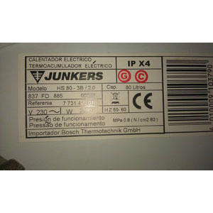 REGALO Se Regala Termo Junkers 80 L. 2