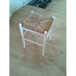 REGALO Taburete blanco de mimbre REGALO Taburete blanco de mimbre