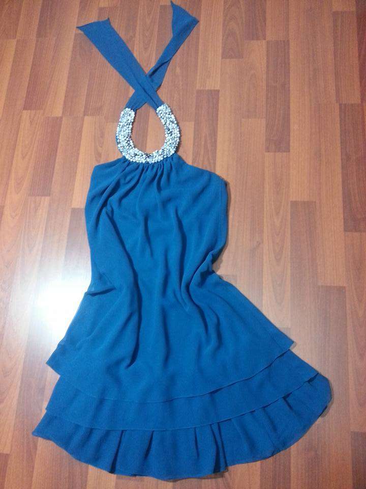 REGALO Hanger Hanging Oil Blue Dress 1