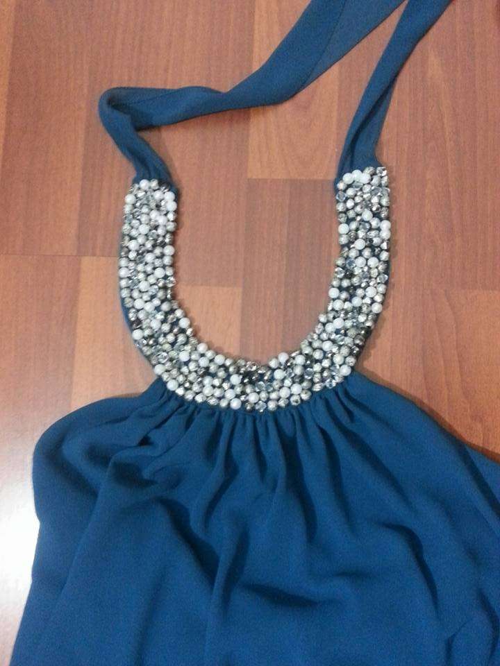 REGALO Hanger Hanging Oil Blue Dress 3