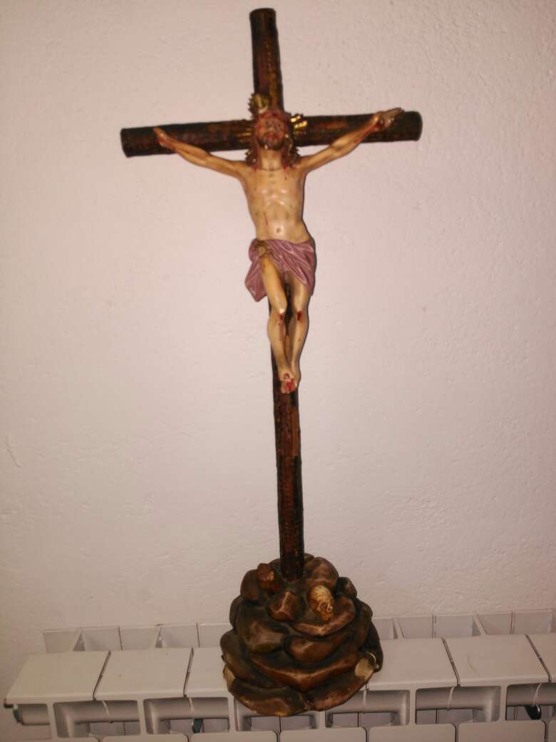 REGALO cristo antiguo con ojos de cristal