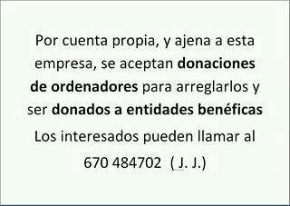 BUSCO informatico desempleado busca Ordenadores para intentar arreglar y donarlos BUSCO informatico desempleado busca Ordenadores para intentar arreglar y donarlos