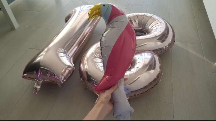 REGALO Globos 101 cm nmeros 1 y 8 y flamenco 2