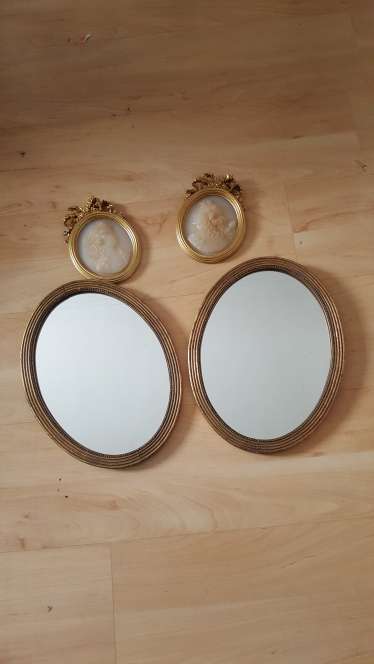 REGALO Lote de 2 espejos y 2 camafeos para decoracion REGALO Lote de 2 espejos y 2 camafeos para decoracion
