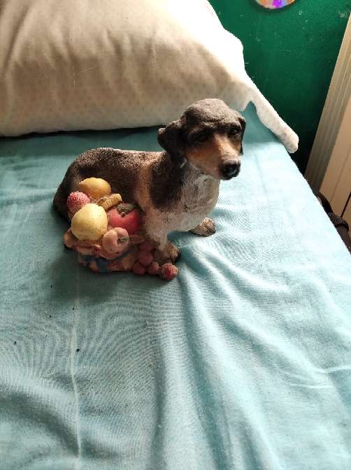 REGALO Figura decorativa de una perro con fruta REGALO Figura decorativa de una perro con fruta