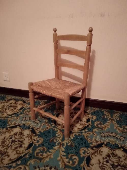 REGALO Silla de madera con asiento de paja 1