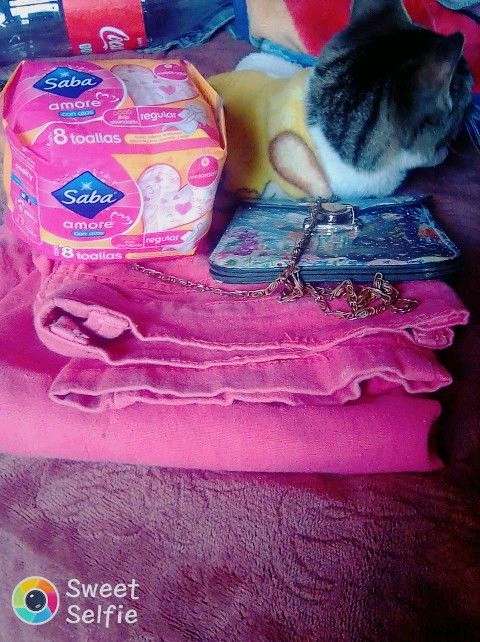 REGALO pantalón de dama,bolsa de colgar (azul y tiene una munequita),1 paquete de toallas femeninas!!?? REGALO pantalón de dama,bolsa de colgar (azul y tiene una munequita),1 paquete de toallas femeninas!!??