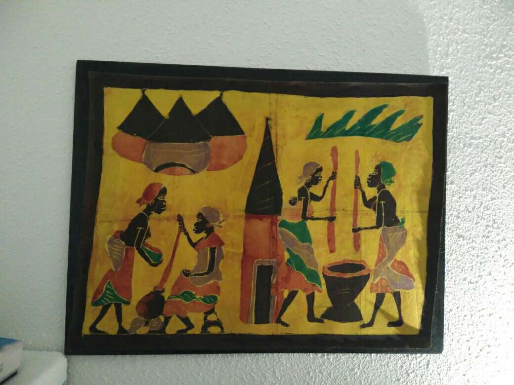 REGALO Cuadro de tela pintada africana
