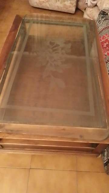 REGALO mesa de cristal y madera 2