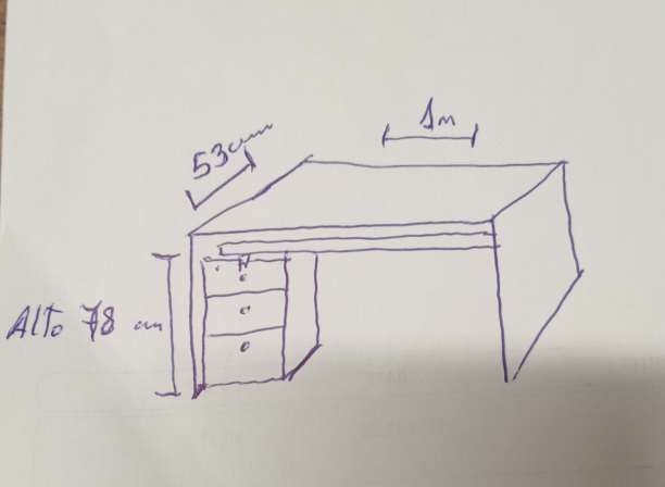REGALO mesa escritorio doble con cajonera 2