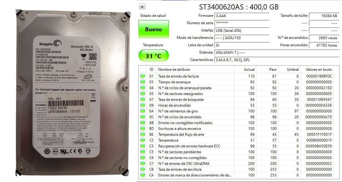 REGALO Disco duro Seagate Barracuda 400 GB SATA (3.5